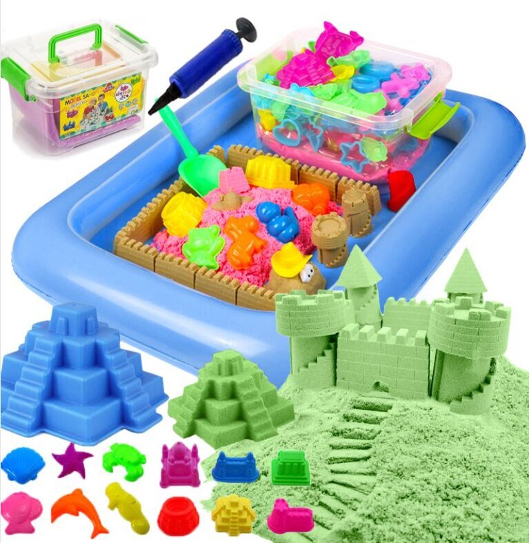 Smilšu kaste + kinētiskās smiltis 2kg цена и информация | Attīstošās rotaļlietas | 220.lv