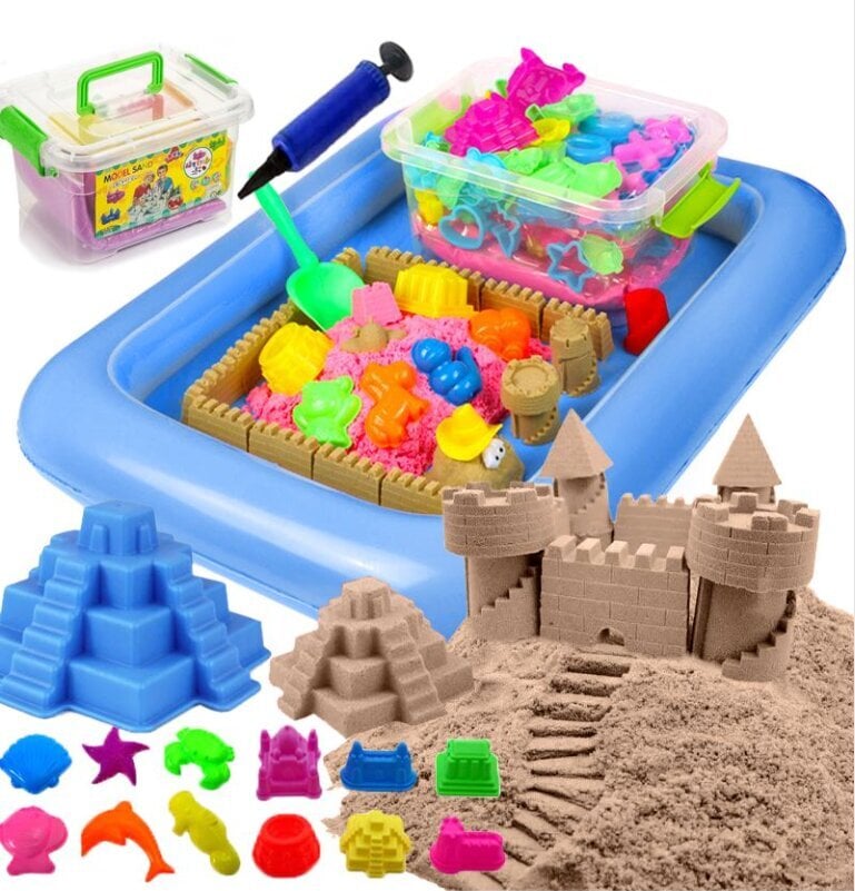 Smilšu kaste + Kinētiskās smiltis 2kg цена и информация | Attīstošās rotaļlietas | 220.lv