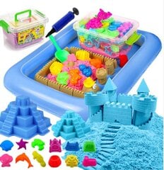 Песочница + кинетический песок (синий) 2 кг + формы цена и информация | Развивающие игрушки | 220.lv