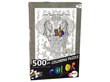Krāsojamā puzle 500 gabaliņu, zilonis cena un informācija | Puzles, 3D puzles | 220.lv