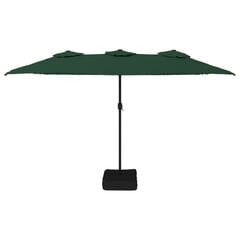 Saulessargs ar 2 jumtiņiem vidaXL , zaļš, 449x245 cm цена и информация | Зонты, маркизы, стойки | 220.lv