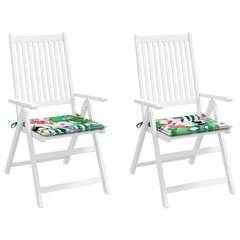 Dārza krēslu matrači vidaXL, 2 gab., krāsaini, 40x40x3 cm, audums cena un informācija | Krēslu paliktņi | 220.lv