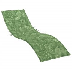 Sauļošanās krēsla matracis vidaXL, audums ar lapu apdruku cena un informācija | Krēslu paliktņi | 220.lv