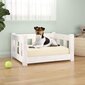 vidaXL suņu gulta, 55,5x45,5x28 cm, priedes masīvkoks, balta цена и информация | Suņu gultas, spilveni, būdas | 220.lv