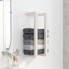 vidaXL dvieļu pakaramais, balts, 23x18x60 cm, priedes masīvkoks цена и информация | Аксессуары для ванной комнаты | 220.lv
