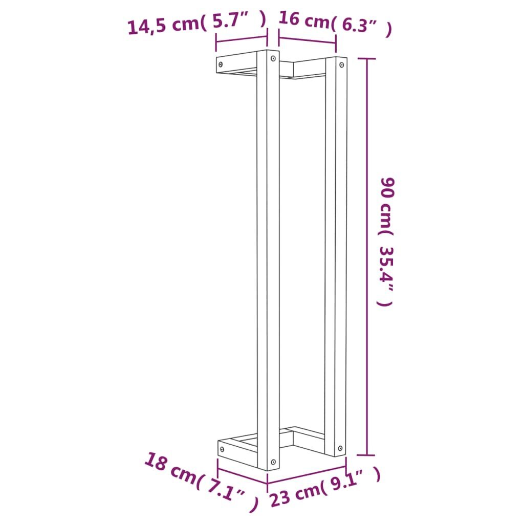 vidaXL dvieļu pakaramais, 23x18x90 cm, priedes masīvkoks цена и информация | Vannas istabas aksesuāri | 220.lv