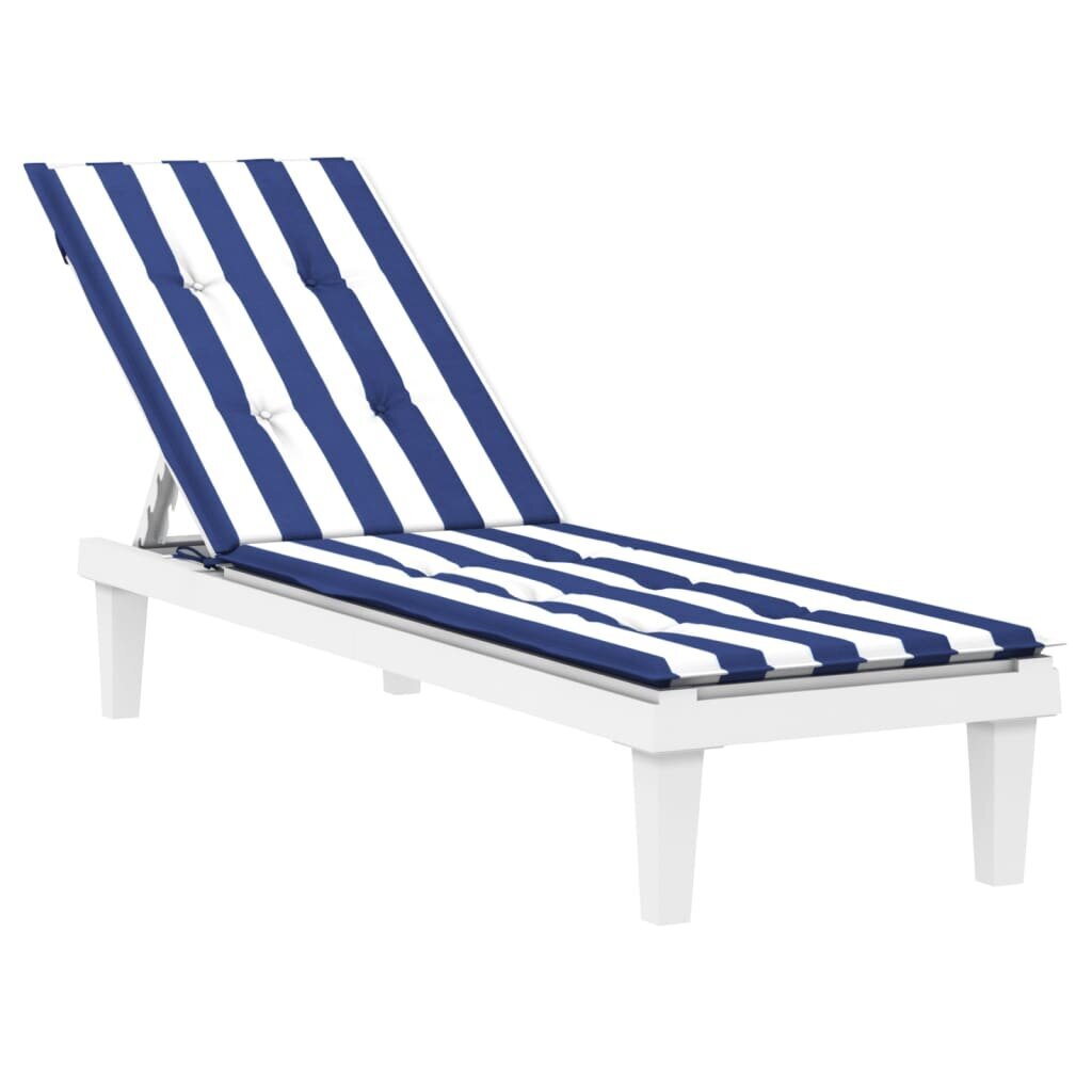 vidaXL sauļošanās krēsla matracis, zilas un baltas svītras, audums цена и информация | Krēslu paliktņi | 220.lv