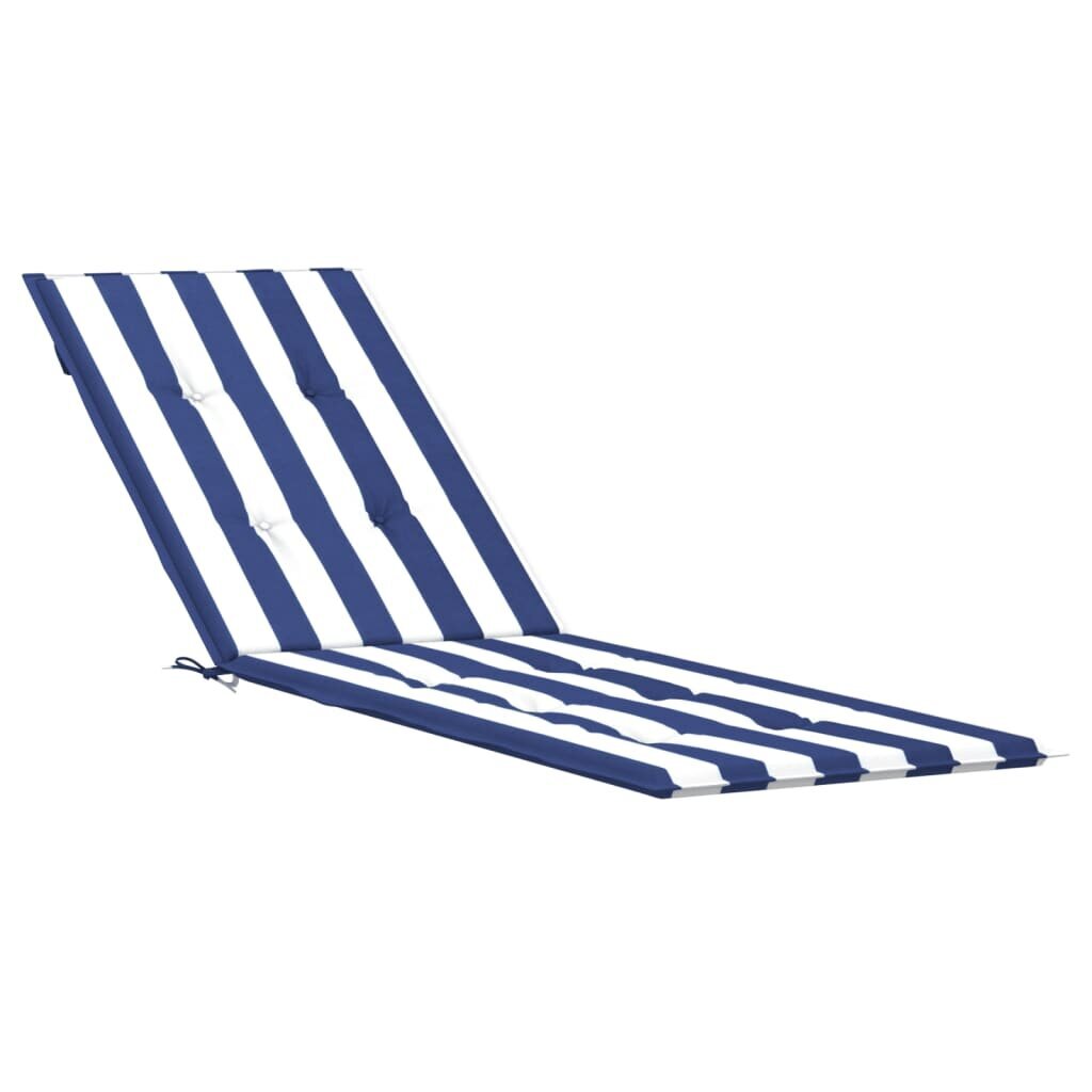 vidaXL sauļošanās krēsla matracis, zilas un baltas svītras, audums цена и информация | Krēslu paliktņi | 220.lv