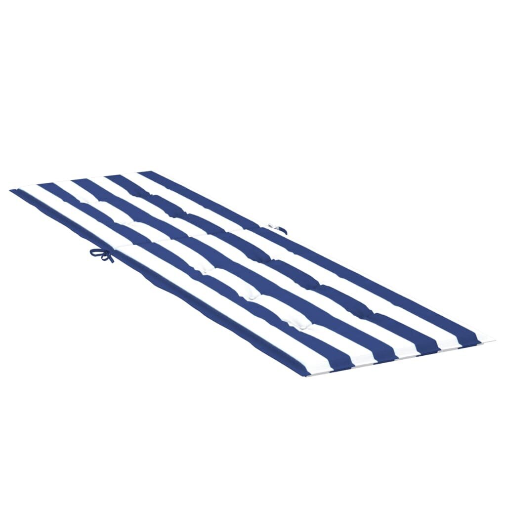 vidaXL sauļošanās krēsla matracis, zilas un baltas svītras, audums cena un informācija | Krēslu paliktņi | 220.lv