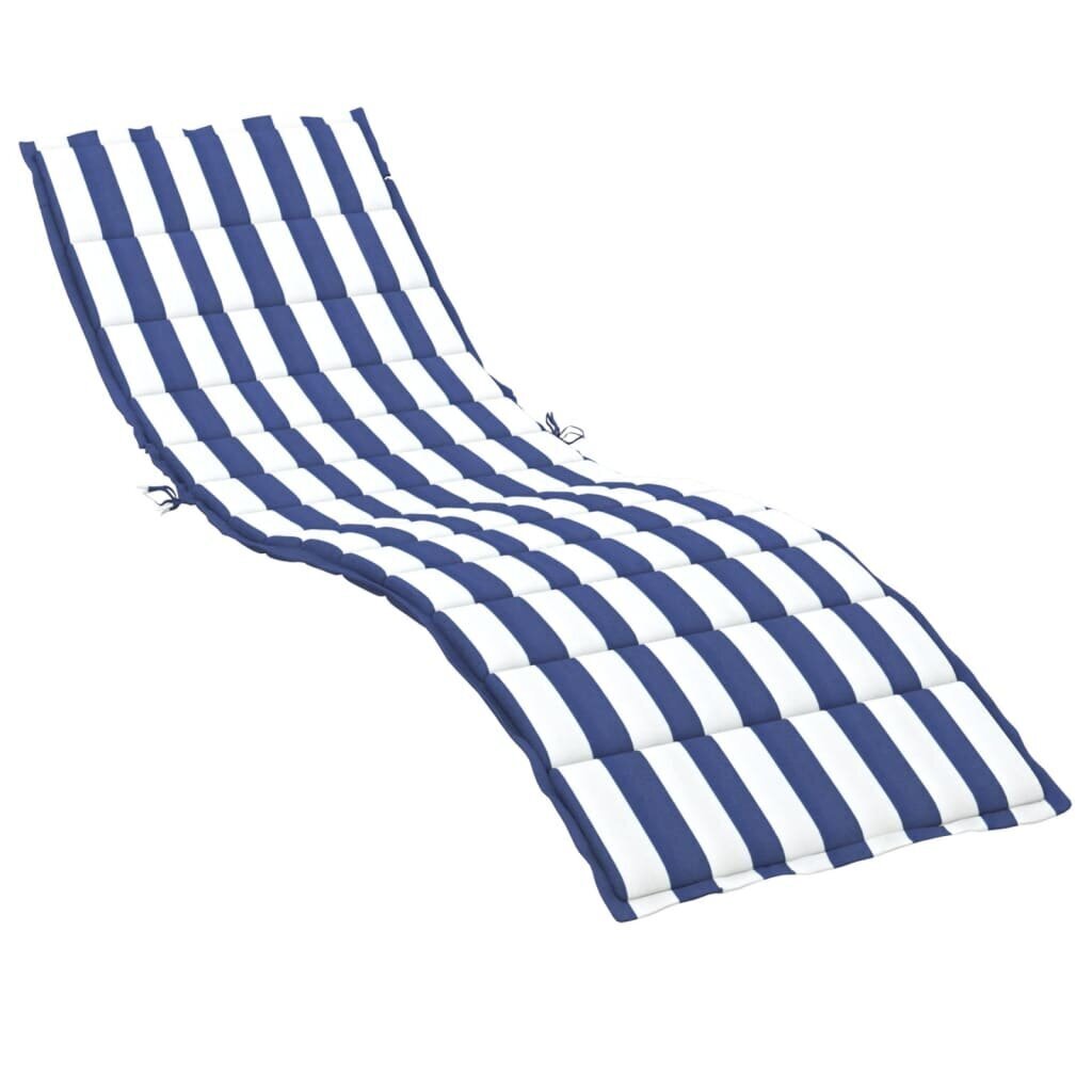 vidaXL sauļošanās krēsla matracis, zilas un baltas svītras, audums cena un informācija | Krēslu paliktņi | 220.lv