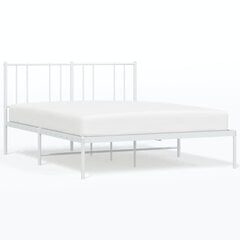 vidaXL gultas rāmis ar galvgali, balts metāls, 160x200 cm цена и информация | Кровати | 220.lv