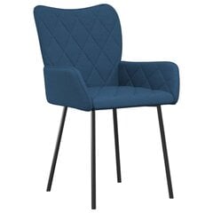 vidaXL virtuves krēsli, 2 gab., zils audums cena un informācija | Virtuves un ēdamistabas krēsli | 220.lv