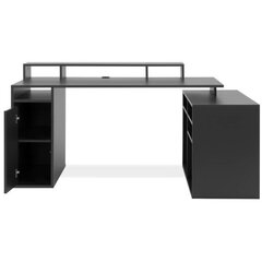 Stūra datorgalds Newcastle,170x70x85cm, melns cena un informācija | Datorgaldi, rakstāmgaldi, biroja galdi | 220.lv