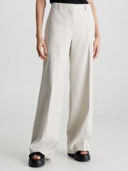 CALVIN KLEIN Linen Tailored Wide Leg Smooth Beige 560076768 цена и информация | Женские брюки | 220.lv