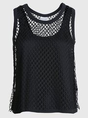 CALVIN KLEIN Net Layered Tank Top Black 560076781 цена и информация | Женские футболки | 220.lv