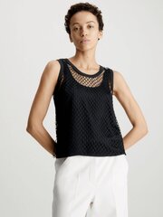 CALVIN KLEIN Net Layered Tank Top Black 560076781 цена и информация | Женские футболки | 220.lv