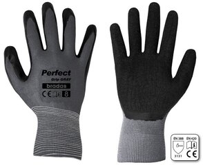 Darba aizsargcimdi Bradas Perfect Grip Gray, 6 gab. cena un informācija | Darba cimdi | 220.lv