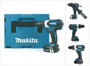 Аккумуляторный шуруповерт Makita DHP 458 Y1J цена и информация | Шуруповерты, дрели | 220.lv