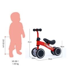 Bērnu balansa velosipēds ar groziem Baby Planet, balansa velosipēds ar 4 riteņiem, 10-36 mēneši cena un informācija | Balansa velosipēdi | 220.lv