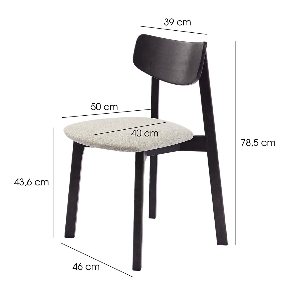 2-vu ēdamistabas krēslu komplekts Vega, melns cena un informācija | Virtuves un ēdamistabas krēsli | 220.lv