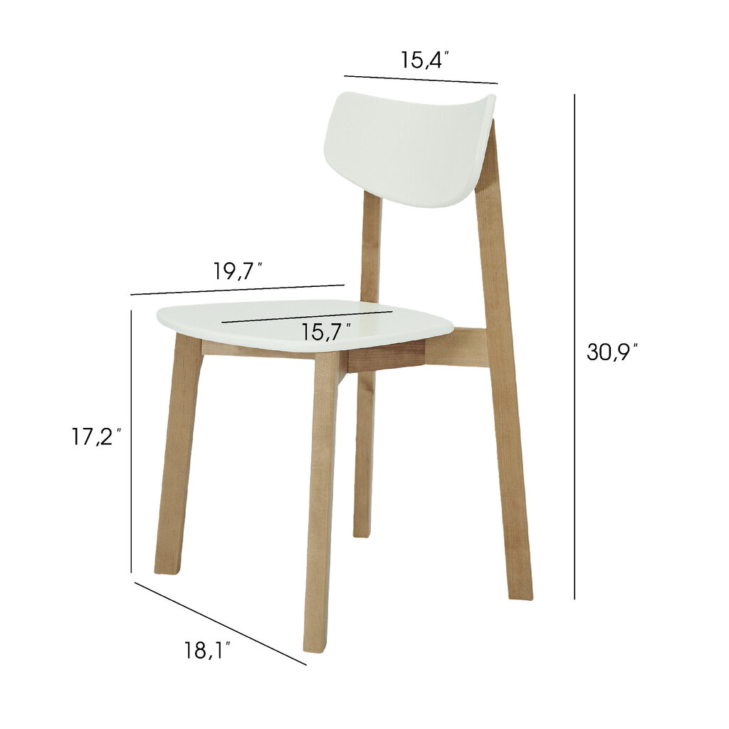 2-vu ēdamistabas krēslu komplekts Vega, gaiši brūns / balts cena un informācija | Virtuves un ēdamistabas krēsli | 220.lv