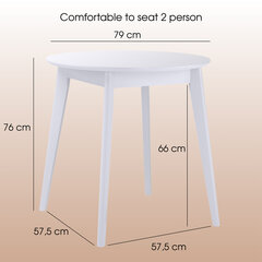 Orion 79 cm apaļais koka ēdamgalda cena un informācija | Virtuves galdi, ēdamgaldi | 220.lv