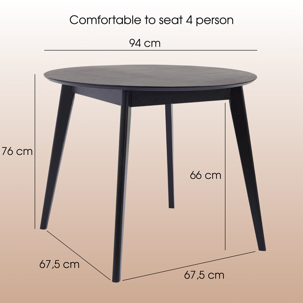 Orion 94 cm apaļais koka ēdamgalda cena un informācija | Virtuves galdi, ēdamgaldi | 220.lv