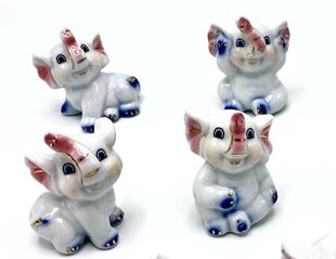 Porcelāna figūriņu komplekts - Zilonis, 8 gab цена и информация | Детали интерьера | 220.lv