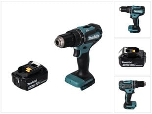 Аккумуляторная ударная дрель Makita DHP 485 F1 цена и информация | Шуруповерты, дрели | 220.lv