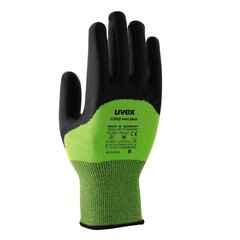Защитные перчатки Uvex C500 Wet Plus, уровень порезов 5, салатовый/антрацит, размер 10 цена и информация | Рабочие перчатки | 220.lv