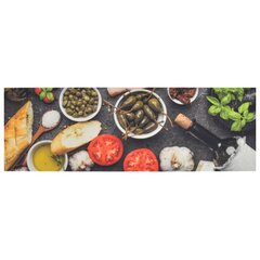 vidaXL virtuves paklājs, mazgājams, vīna un ēdiena apdruka, 60x180 cm цена и информация | Скатерти, салфетки | 220.lv