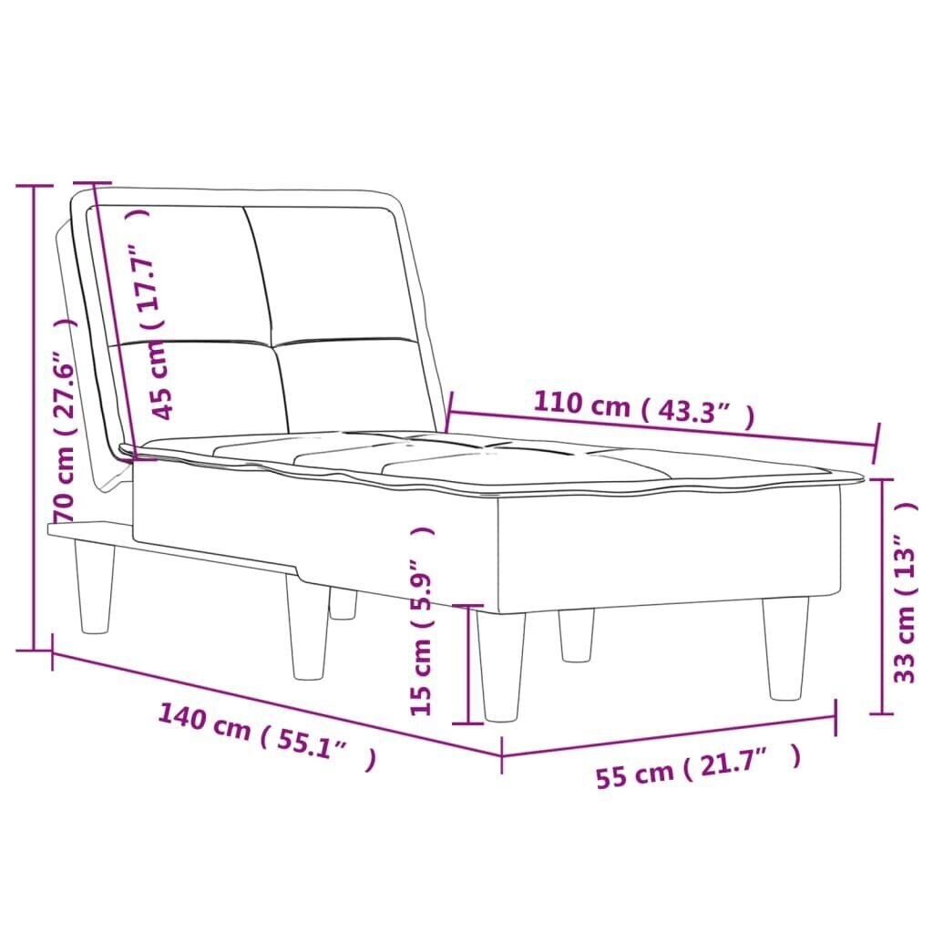 vidaXL atpūtas zvilnis, gaiši pelēks audums cena un informācija | Atpūtas krēsli | 220.lv