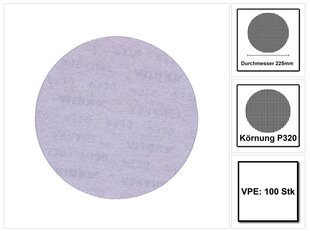 Slīpēšanas disks Mirka Abranet 225 mm P320 100 gab cena un informācija | Rokas instrumenti | 220.lv