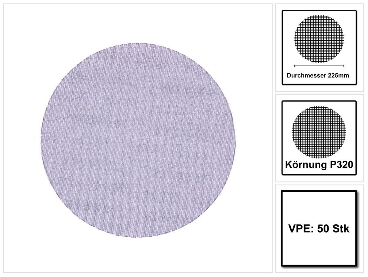 Slīpēšanas disks Mirka Abranet 225 mm P320 50 gab cena un informācija | Rokas instrumenti | 220.lv