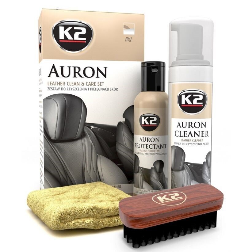 Ādas tīrīšanas komplekts K2 Auron, 1gab. cena un informācija | Auto ķīmija | 220.lv