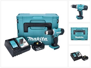 Аккумуляторная дрель Makita DDF 453 RT1J цена и информация | Шуруповерты, дрели | 220.lv