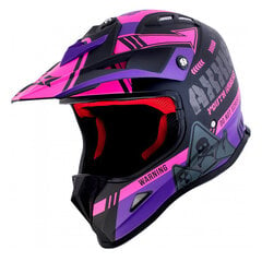 MX-Kids Wolverine (S) B8 PinkViolMat ķivere cena un informācija | Moto ķiveres | 220.lv