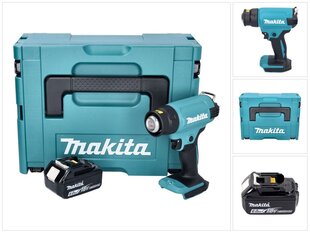 Аккумуляторный фен с горячим воздухом Makita DHG 180 G1J цена и информация | Строительные фены | 220.lv