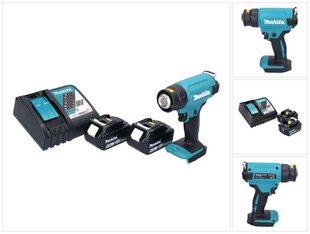 Аккумуляторный фен с горячим воздухом Makita DHG 180 RG цена и информация | Строительные фены | 220.lv