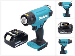 Аккумуляторный фен с горячим воздухом Makita DHG 180 G1 цена и информация | Строительные фены | 220.lv