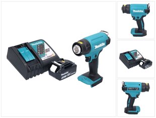 Аккумуляторный фен с горячим воздухом Makita DHG 180 RF1 цена и информация | Строительные фены | 220.lv