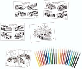 Radošais komplekts ar marķieriem Hot Wheels un krāsojamo grāmatu cena un informācija | Rotaļlietas zēniem | 220.lv