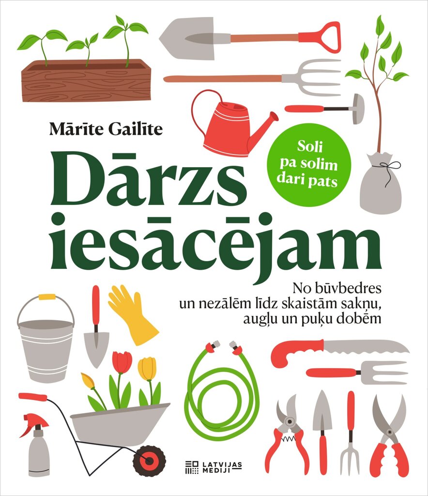 Dārzs iesācējiem. No būvbedres un nezālēm līdz skaitām sakņu, augļu un puķu dobēm cena un informācija | Grāmatas par dārzkopību | 220.lv