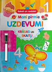 Mani pirmie uzdevumi. Krāsas un skaitļi. Raksti un dzēs! cena un informācija | Krāsojamās grāmatas | 220.lv