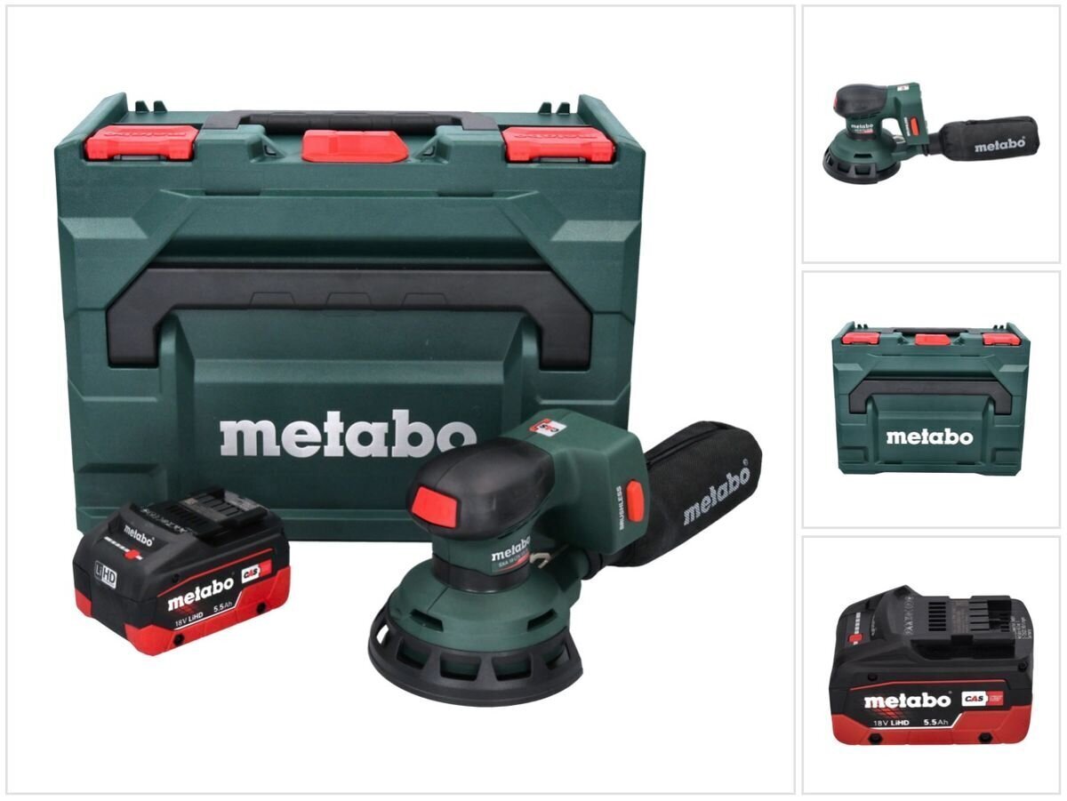 Аккумуляторная эксцентриковая шлифовальная машина Metabo SXA 18 LTX 125 BL  цена | 220.lv