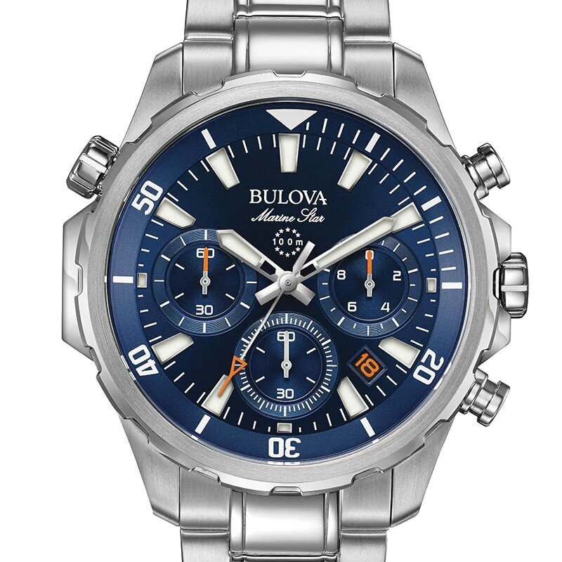 Vīriešu rokas pulkstenis Bulova Chronograph Marine Star 96B256 цена и информация | Vīriešu pulksteņi | 220.lv