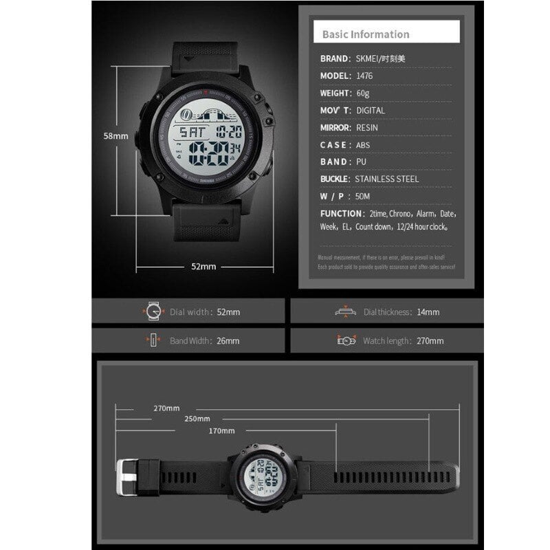 Vīriešu rokas pulkstenis Skmei 1476CMGN цена и информация | Vīriešu pulksteņi | 220.lv
