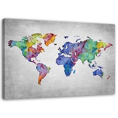 Glezna Daudzkrāsaina pasaules karte cena un informācija | Gleznas | 220.lv