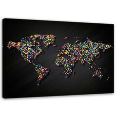 Glezna Pasaules karte ar krāsainiem punktiem cena un informācija | Gleznas | 220.lv