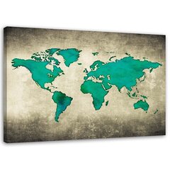 Glezna Zaļā pasaules karte cena un informācija | Gleznas | 220.lv